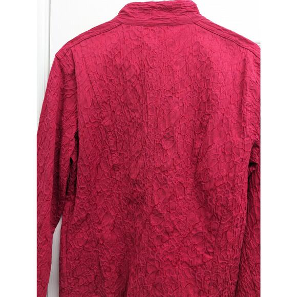 Chico's Jacket Size L Mock Neck Barbiecore Office Work Business Casual Party - Picture 7 of 8